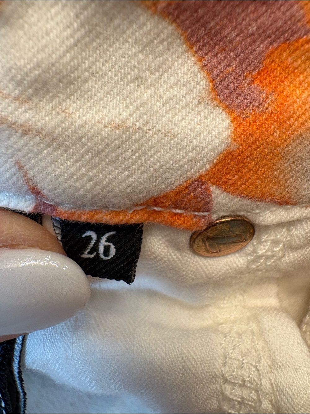 7 For All Mankind Floral Skinny Jeans - White, Orange, Light Blue & Purple - Picture 12 of 12